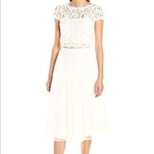 White two piece lace dress